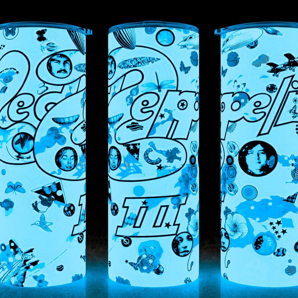 Glow in the Dark Led Zeppelin 3 70s Classic Rock N Roll Cup Mug Tumbler 20oz